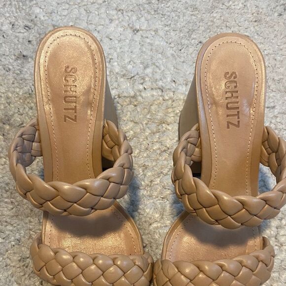 SCHUTZ Tan Braided Block Heel - Picture 4 of 10